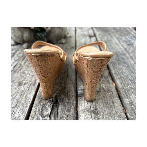 Gabrielle Rocha Mule Wedge Heels Tan Sz 8.5 M - Picture 5 of 8
